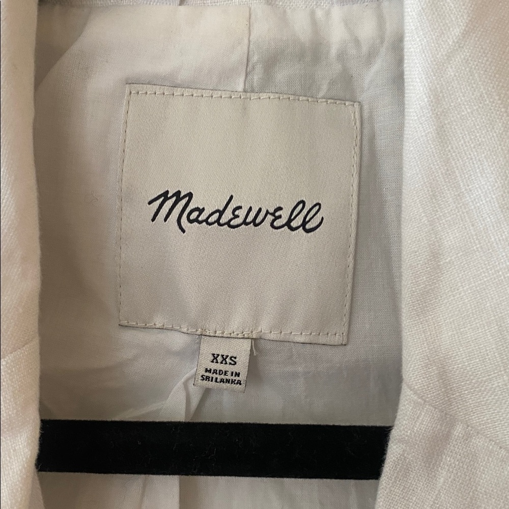 Madewell The Larsen Blazer in 100% Linen White NJ530 Oversized Single Button - Picture 6 of 11